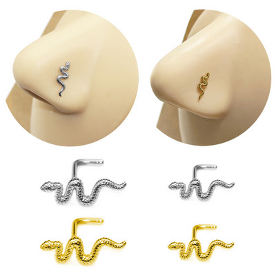 18g 20g L alakú orrcsap The Snake Bee orrpiercing 100% 316 rozsdamentes anyag testpiercing ékszer férfiaknak és nőknek ajándék