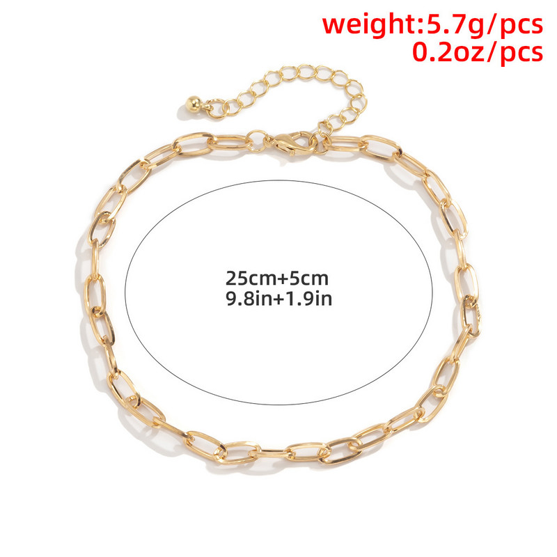 IngeSight.Z Απλή Μινιμαλιστική Χρυσή Αλυσίδα Βραχίονες με Επίπεδη Λεπίδα Στριφτή Αλυσίδα Φίδι Στριφτή Κόσμημα στο Πόδι Σανδάλια ξυπόλητα Κοσμήματα