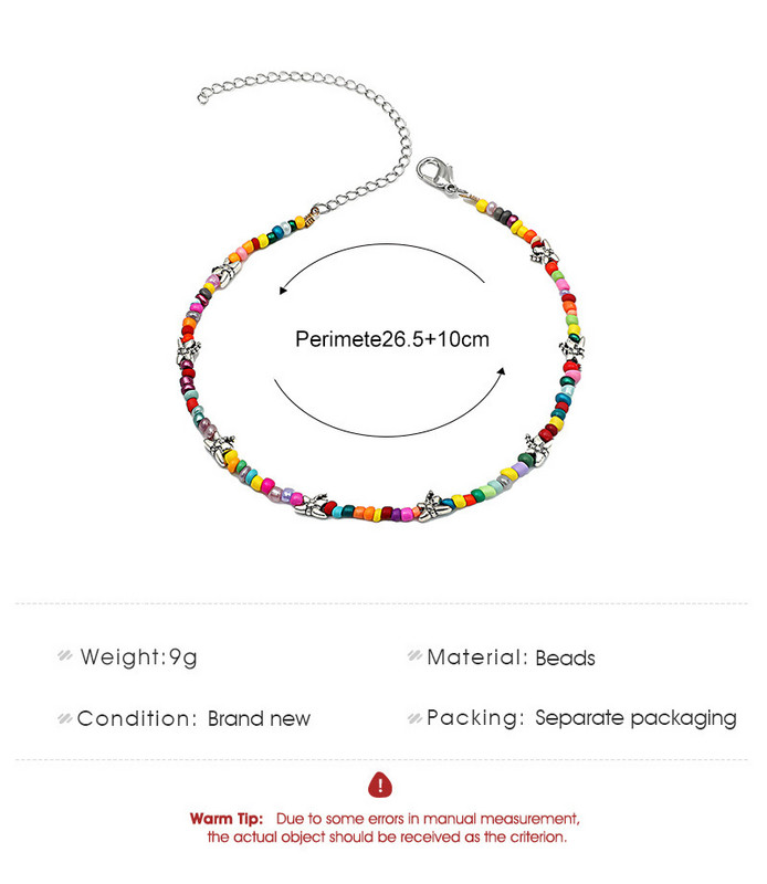 ZYZQ Lanțuri boeme cu margele gleznă inimă rotundă colorată pentru femei, fete, glezne, sandale desculțe, bijuterii pentru picioare, cadou