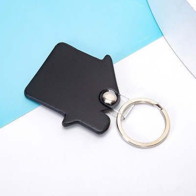 Portachei cu transport gratuit pentru cupluri breloc rotund din piele PU închizătoare pentru cheile mașinii curea talie portofel brelocuri bijuterii 열쇠고리