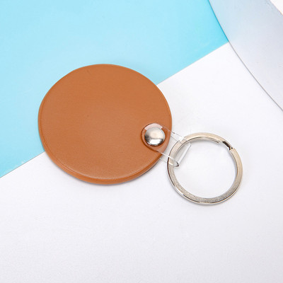 Portachei cu transport gratuit pentru cupluri breloc rotund din piele PU închizătoare pentru cheile mașinii curea talie portofel brelocuri bijuterii 열쇠고리