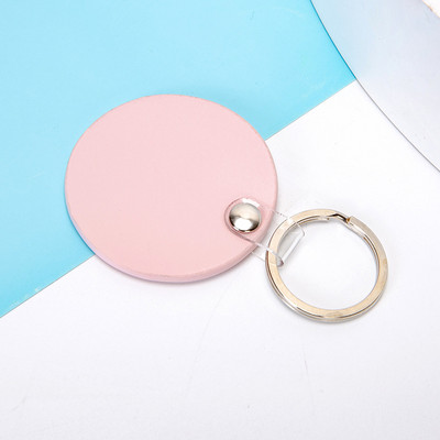 Portachei cu transport gratuit pentru cupluri breloc rotund din piele PU închizătoare pentru cheile mașinii curea talie portofel brelocuri bijuterii 열쇠고리