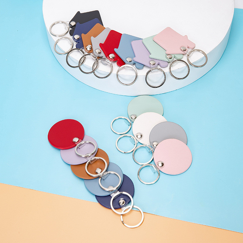 Portachei cu transport gratuit pentru cupluri breloc rotund din piele PU închizătoare pentru cheile mașinii curea talie portofel brelocuri bijuterii 열쇠고리