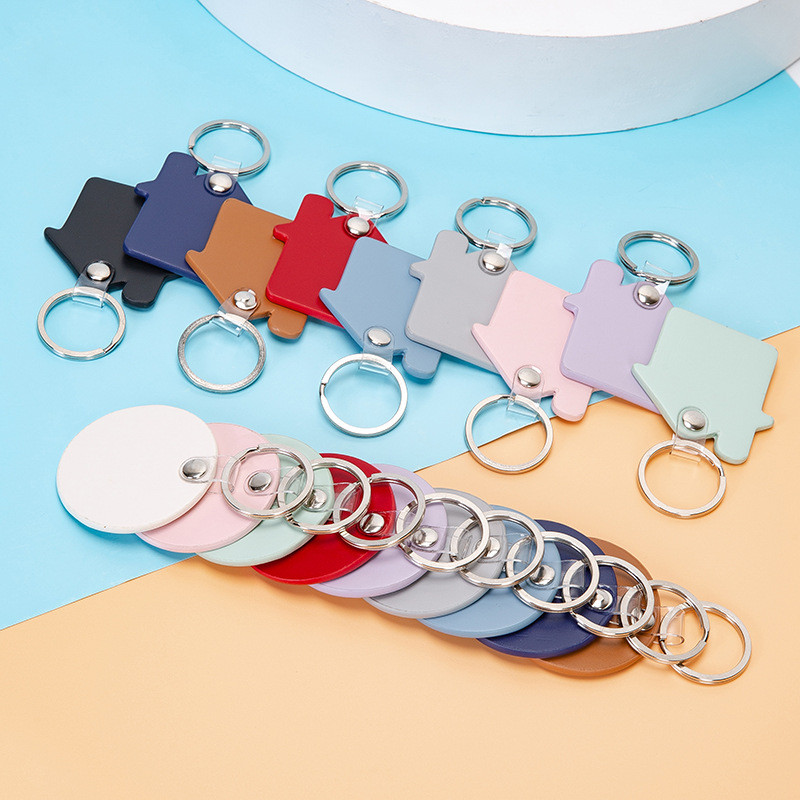 Portachei cu transport gratuit pentru cupluri breloc rotund din piele PU închizătoare pentru cheile mașinii curea talie portofel brelocuri bijuterii 열쇠고리