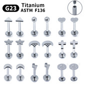 2 buc 16G G23 cercei cu titan Labret pentru buze pentru femei Pircing Nariz Conch Cartilage Helix Cercei nazal unghii bijuterii pentru corp