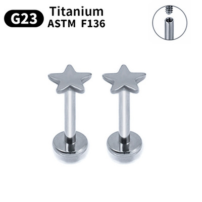 2 buc 16G G23 cercei cu titan Labret pentru buze pentru femei Pircing Nariz Conch Cartilage Helix Cercei nazal unghii bijuterii pentru corp