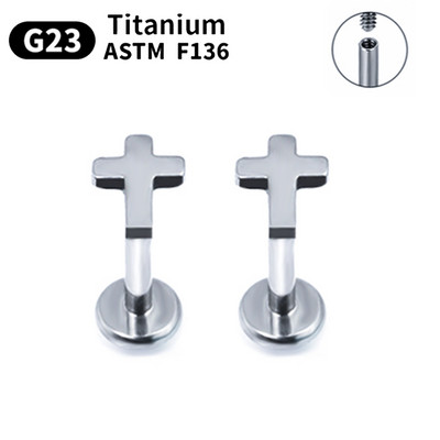 2 buc 16G G23 cercei cu titan Labret pentru buze pentru femei Pircing Nariz Conch Cartilage Helix Cercei nazal unghii bijuterii pentru corp