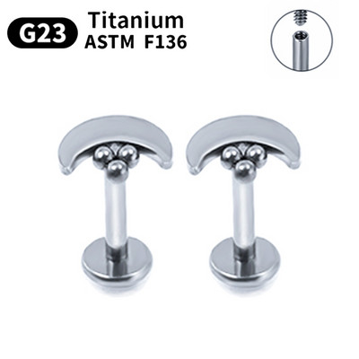 2 buc 16G G23 cercei cu titan Labret pentru buze pentru femei Pircing Nariz Conch Cartilage Helix Cercei nazal unghii bijuterii pentru corp