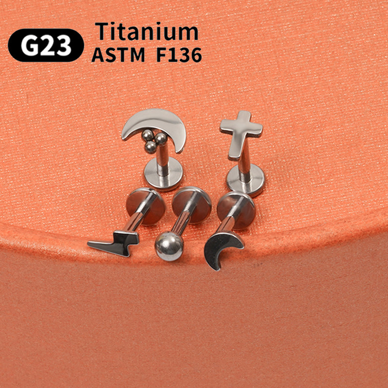 2 buc 16G G23 cercei cu titan Labret pentru buze pentru femei Pircing Nariz Conch Cartilage Helix Cercei nazal unghii bijuterii pentru corp