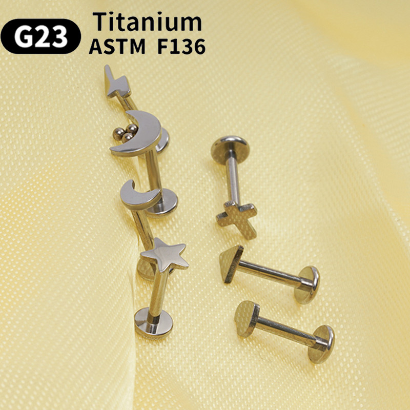 2 buc 16G G23 cercei cu titan Labret pentru buze pentru femei Pircing Nariz Conch Cartilage Helix Cercei nazal unghii bijuterii pentru corp