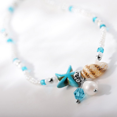 Miuoxion Moda stil etic Bohemian Beach Bijuterii Steaua de mare Shell Pearl gleznă pentru femei Caracteristică Namour Charm Cadou toate anotimpurile