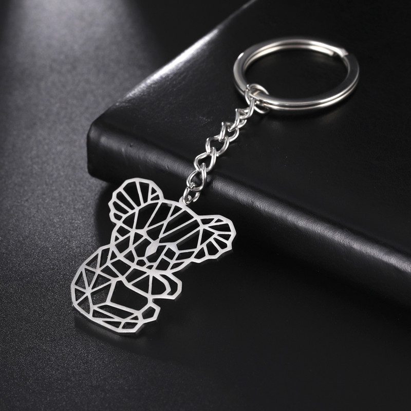 Lanț de chei Unift Hollow Koala Breloc de mașină din oțel inoxidabil Breloc drăguț pentru femei bărbați Biroiuri cu animale Cadou pentru cel mai bun prieten