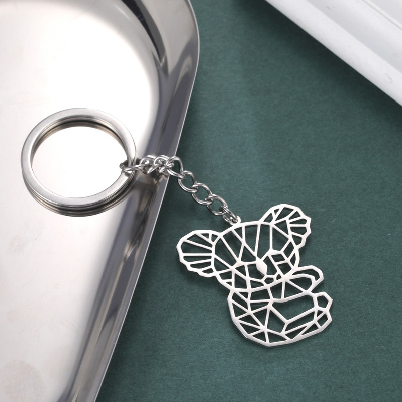 Lanț de chei Unift Hollow Koala Breloc de mașină din oțel inoxidabil Breloc drăguț pentru femei bărbați Biroiuri cu animale Cadou pentru cel mai bun prieten