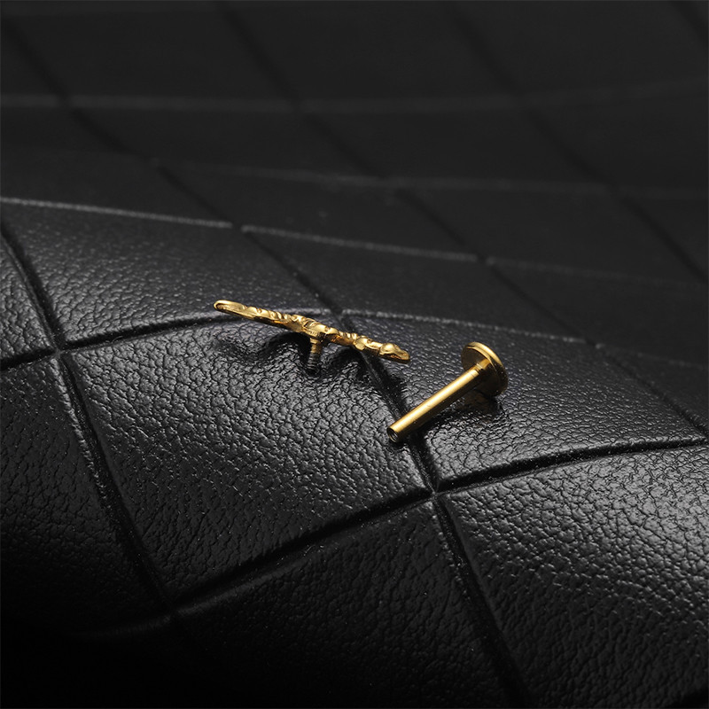 G23 titan antialergic frunze de șarpe ureche șurub conch șurub tragus cartilaj Daith cercei corp piercing bijuterii 16G