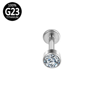 G23 titán piercing füllebeny belső szál Labret ajakápoló porc gótikus kristály fülbevaló Tragus Stud punk testékszer