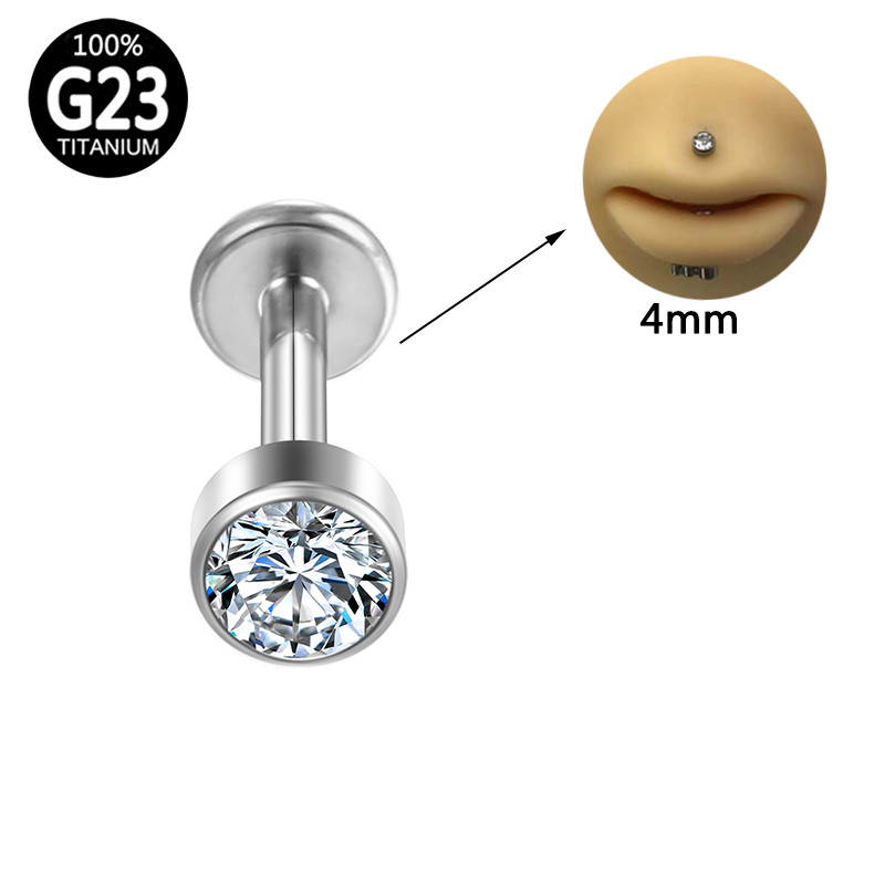 G23 titán piercing füllebeny belső szál Labret ajakápoló porc gótikus kristály fülbevaló Tragus Stud punk testékszer
