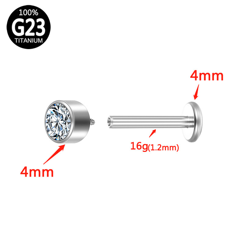 G23 titán piercing füllebeny belső szál Labret ajakápoló porc gótikus kristály fülbevaló Tragus Stud punk testékszer