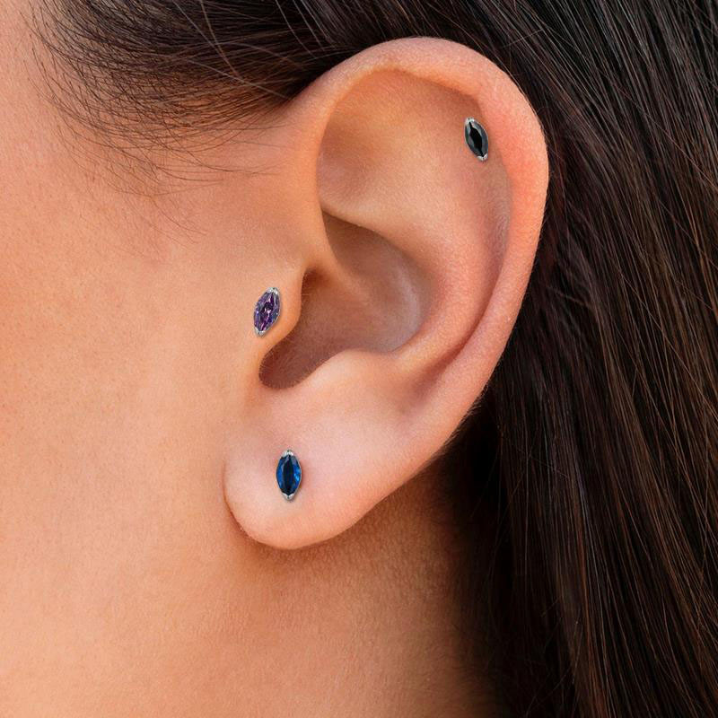 G23 titan ureche Stud Marquise Crystal Labret CZ pavat cartilaj Tragus PIERC Cercei Inele pentru buze Stud Helix Piercing Bijuterii pentru corp