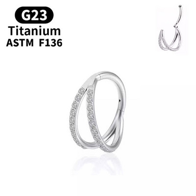 G23 Titan Piercing Inel pentru nas Cz Septum Clicker Hoop Nas Labret Ureche Tragus Cartilage Rose Gold Color Piercing Bijuterii pentru corp
