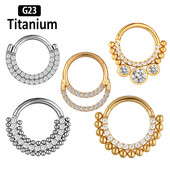 1PC G23 Titan Helix Piercing Zircon Cu Cercei Bile Nas Septum Mamelon Inel Conch Cartilage Tragus Piercing Inele Nas 16G