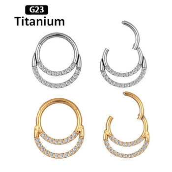 1PC G23 Titanium Helix Пиърсинг Циркон с топчета Обеци Преграда на носа Пръстен за зърното Раковина Пиърсинг на хрущял Трагус Халки за нос 16G