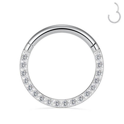 1PC G23 Titan Helix Piercing Zircon Cu Cercei Bile Nas Septum Mamelon Inel Conch Cartilage Tragus Piercing Inele Nas 16G