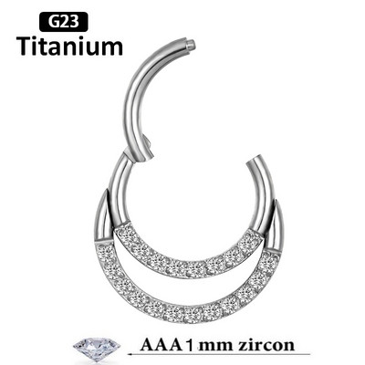 1PC G23 Titan Helix Piercing Zircon Cu Cercei Bile Nas Septum Mamelon Inel Conch Cartilage Tragus Piercing Inele Nas 16G