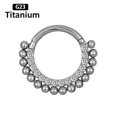 1PC G23 Titan Helix Piercing Zircon Cu Cercei Bile Nas Septum Mamelon Inel Conch Cartilage Tragus Piercing Inele Nas 16G
