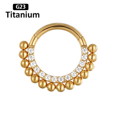 1PC G23 Titan Helix Piercing Zircon Cu Cercei Bile Nas Septum Mamelon Inel Conch Cartilage Tragus Piercing Inele Nas 16G