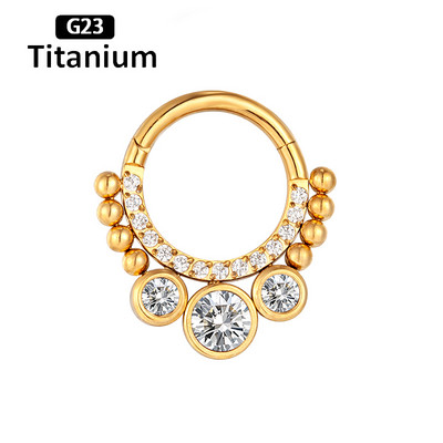 1PC G23 Titan Helix Piercing Zircon Cu Cercei Bile Nas Septum Mamelon Inel Conch Cartilage Tragus Piercing Inele Nas 16G
