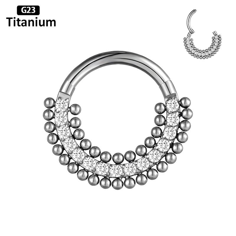 1PC G23 Titan Helix Piercing Zircon Cu Cercei Bile Nas Septum Mamelon Inel Conch Cartilage Tragus Piercing Inele Nas 16G