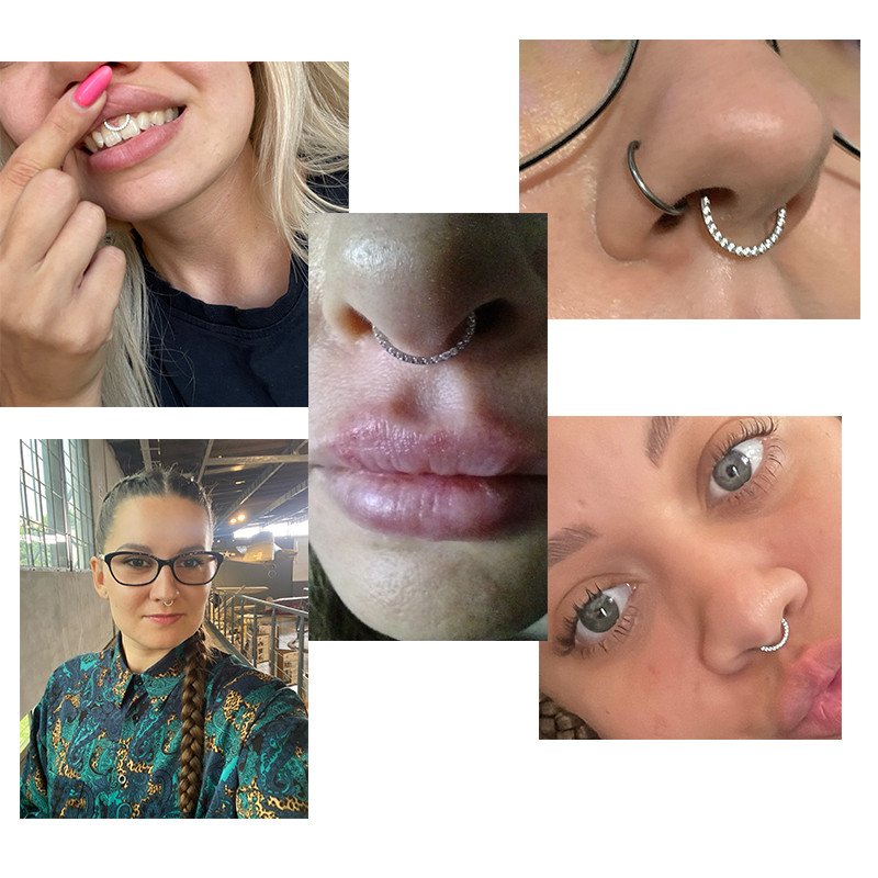 1PC G23 Titan Helix Piercing Zircon Cu Cercei Bile Nas Septum Mamelon Inel Conch Cartilage Tragus Piercing Inele Nas 16G