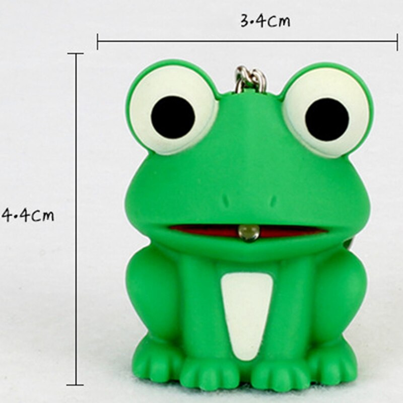 Lanț de chei amuzant, minunat, cu broaște verde, cu lumină LED, brelocuri cu sunet, jucărie pentru copii, cadou, decorați geanta, brelocuri frumos