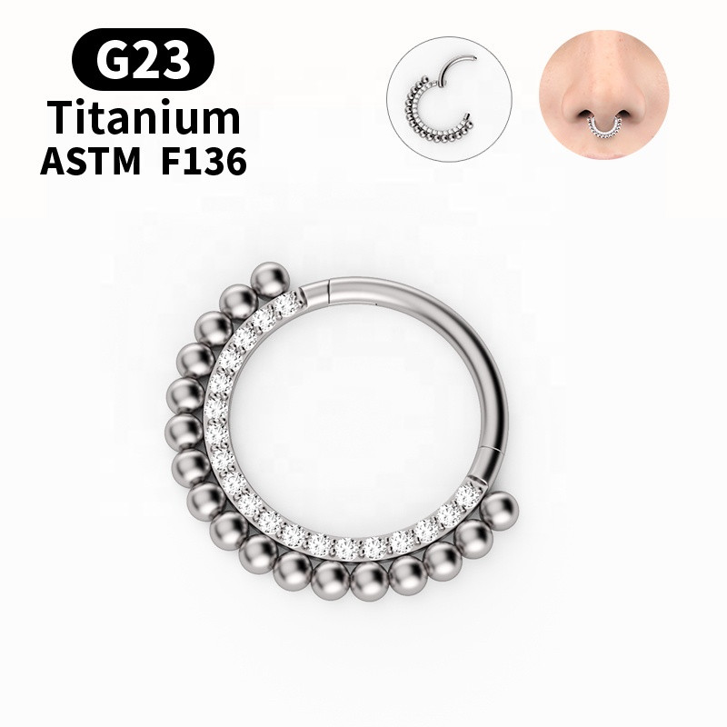 1 buc. Inel de nas la moda pentru dama G23 titan zircon Diafragma cartilaj Punctie Decoratie corporala Bijuterii Cadou de vacanta Nou 2021