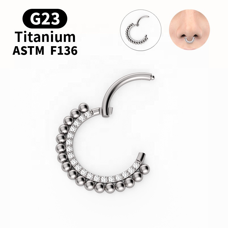 1 buc. Inel de nas la moda pentru dama G23 titan zircon Diafragma cartilaj Punctie Decoratie corporala Bijuterii Cadou de vacanta Nou 2021