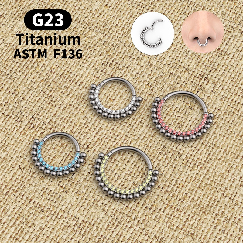 1 buc. Inel de nas la moda pentru dama G23 titan zircon Diafragma cartilaj Punctie Decoratie corporala Bijuterii Cadou de vacanta Nou 2021