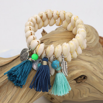 Гривни за жени Boho Ръчно изработени бижута Shell Tassel Alloy Charms Гривна Женско момиче Подаръци Аксесоари