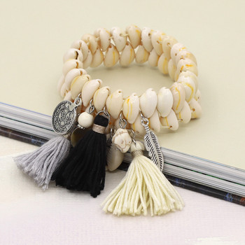 Гривни за жени Boho Ръчно изработени бижута Shell Tassel Alloy Charms Гривна Женско момиче Подаръци Аксесоари