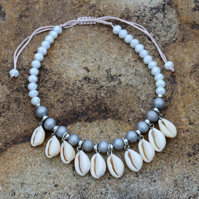 Brățări de gleznă pentru femei, șnur de mărgele din cochilii de cristal, bijuterii de gleznă ajustabile boeme, cadou pentru femei, accesorii casual pentru plajă