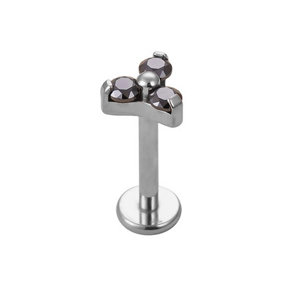 G23 Titanium Circon Stone Háromszög Labret Stud Stud Helix Fülporc fülbevaló PIERC fülcsavarok Ajakgyűrű Bar Piercing Ékszerek