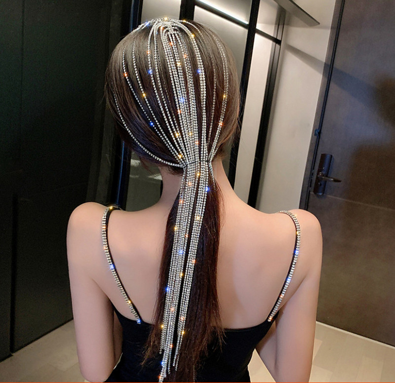 XIALUOKE, ciucuri de modă, cu mai multe straturi, bentiță de cristal pentru femei, agrafă strălucitoare cu strasuri, accesorii de păr pentru petrecerea de nuntă, bijuterii