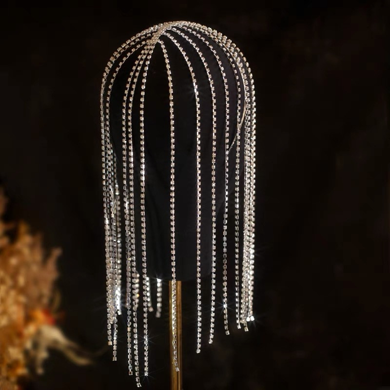 XIALUOKE, ciucuri de modă, cu mai multe straturi, bentiță de cristal pentru femei, agrafă strălucitoare cu strasuri, accesorii de păr pentru petrecerea de nuntă, bijuterii