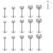 ZS 16/18/20G Zircon Buze Stud pentru Femei Body Piercing Bijuterii Cercei Helix Conch din oțel inoxidabil 5PCS Piercinguri pentru nas Bărbați