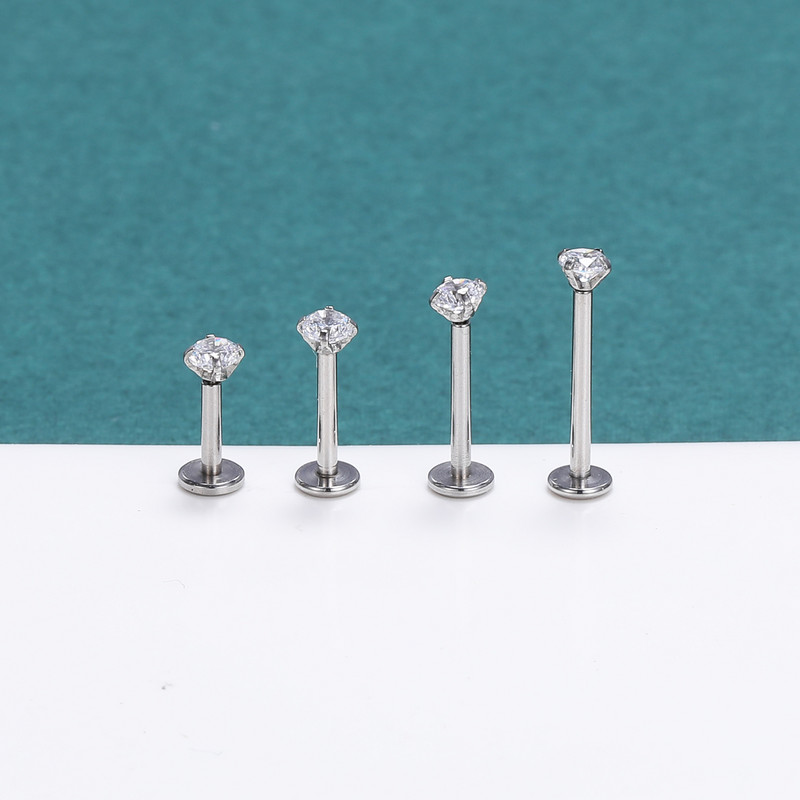 ZS 16/18/20G Zircon Buze Stud pentru Femei Body Piercing Bijuterii Cercei Helix Conch din oțel inoxidabil 5PCS Piercinguri pentru nas Bărbați