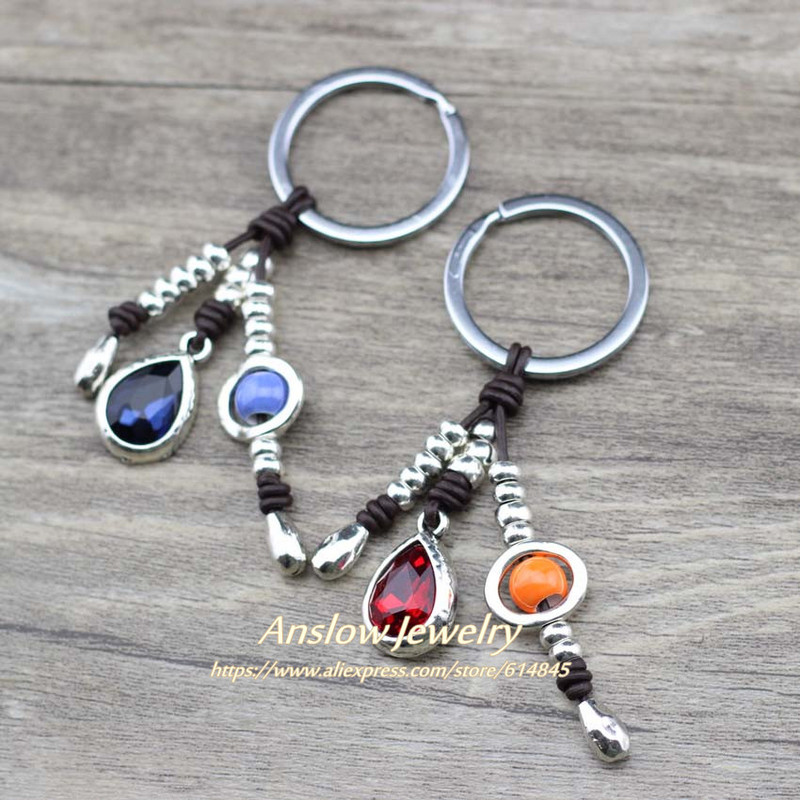 Anslow 2019 picătură de apă cristal lucrat manual margele breloc piele breloc mașină bijuterii geanta farmec cadou femei LOW0004KY