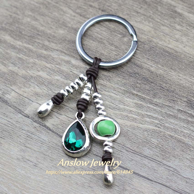 Anslow 2019 picătură de apă cristal lucrat manual margele breloc piele breloc mașină bijuterii geanta farmec cadou femei LOW0004KY