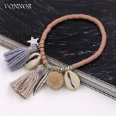 Brățări de bijuterii boho pentru femei, mărgele de lut colorate, cu ciucuri, bijuterii lucrate manual, cadouri pentru femei pentru fete