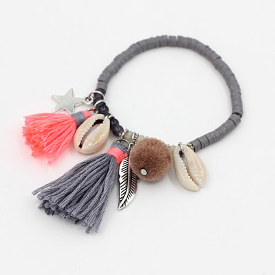 Brățări de bijuterii boho pentru femei, mărgele de lut colorate, cu ciucuri, bijuterii lucrate manual, cadouri pentru femei pentru fete