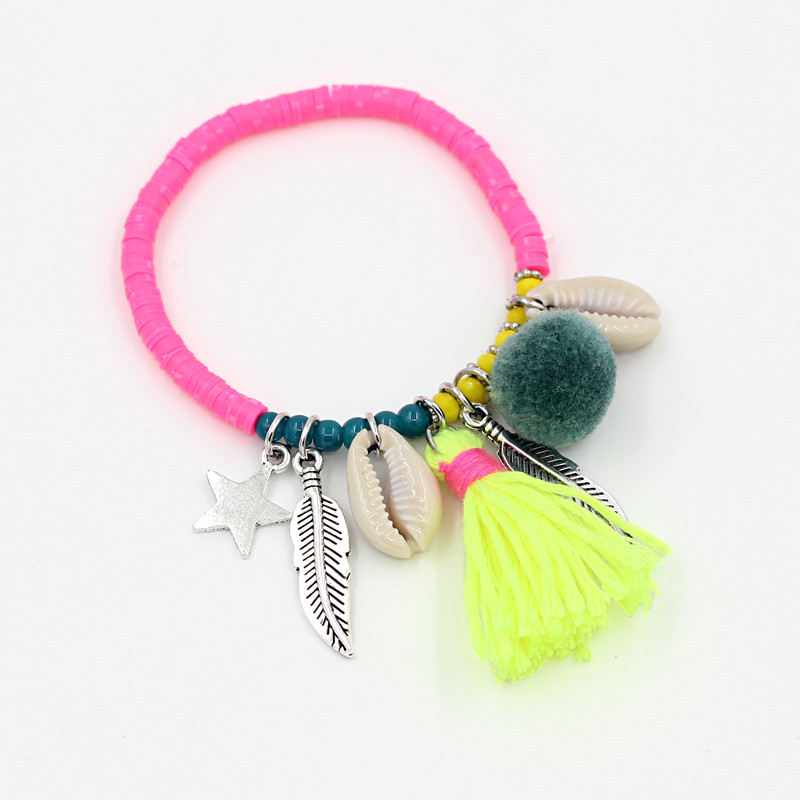 Brățări de bijuterii boho pentru femei, mărgele de lut colorate, cu ciucuri, bijuterii lucrate manual, cadouri pentru femei pentru fete