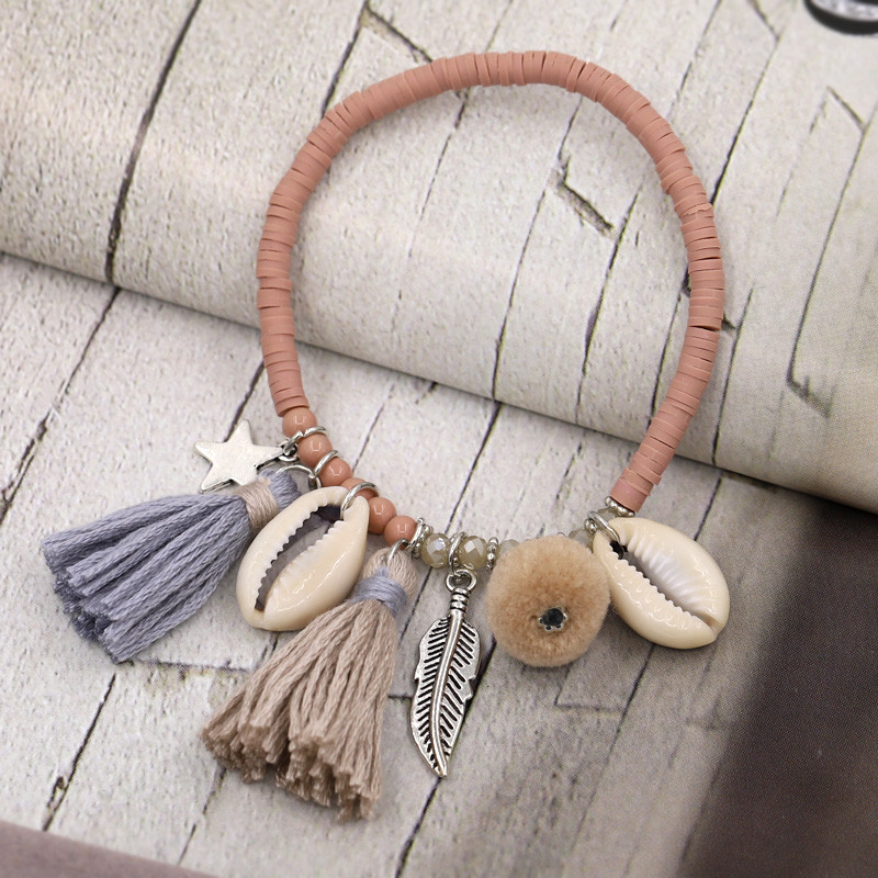 Brățări de bijuterii boho pentru femei, mărgele de lut colorate, cu ciucuri, bijuterii lucrate manual, cadouri pentru femei pentru fete